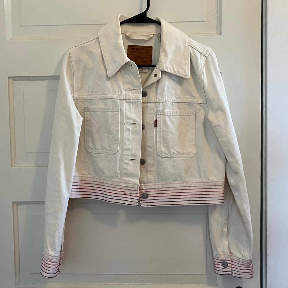 Levi's Women's Cream Jacket with Pink Stripes